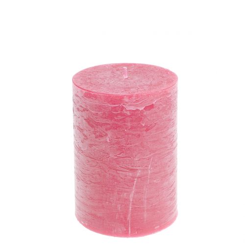 Floristik24 Velas color liso rosa 85x120mm 2uds