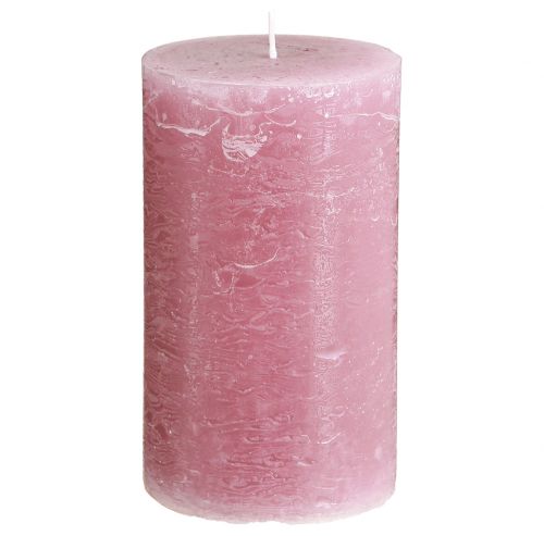 Floristik24 Velas lisas velas de pilar rosa rosa viejo 70×120mm 4 piezas