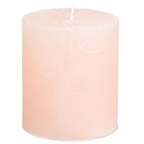 Velas lisas velas de pilar rosa rosa claro 70×80mm 4 piezas