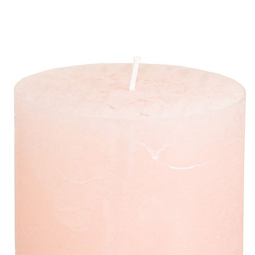 Artículo Velas lisas velas de pilar rosa rosa claro 70×80mm 4 piezas