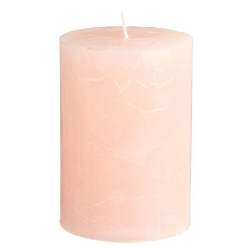 Floristik24 Velas de colores lisos velas de pilar rosa rosa claro 85×120mm 2 piezas
