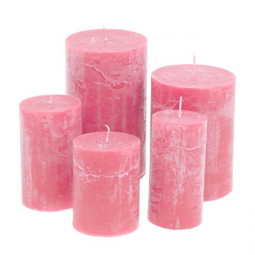 Artículo Velas de colores rosa diferentes tamaños