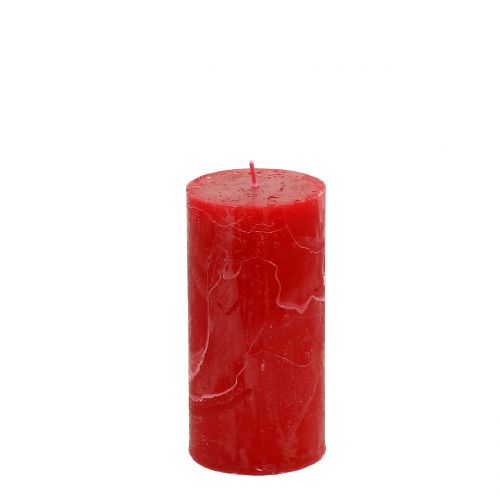 Floristik24 Velas unicolor rojo 50x100mm 4 piezas