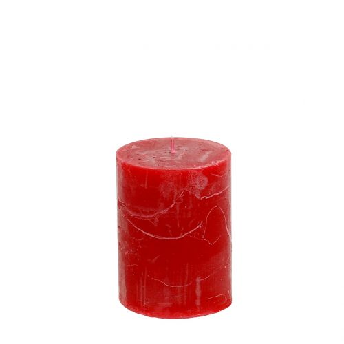 Floristik24 Velas de colores sólidos rojo 60x80mm 4pcs