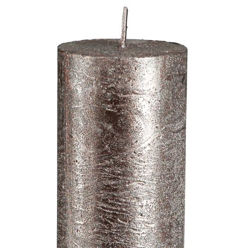 Artículo Velas monocolor, velas de palo, cobre, 50x300mm, 4 piezas