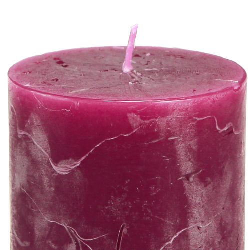 Artículo Velas de color liso pilares rosa baya 70x100mm 12 piezas