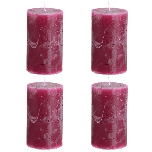 Artículo Velas de color liso velas de pilar Berry 60x100mm 4 piezas