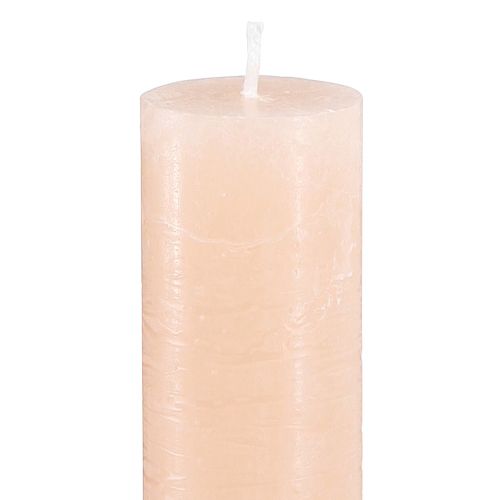 Floristik24 Velas de mesa de color liso albaricoque 34x240mm 4 piezas