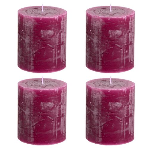 Artículo Velas de colores lisos Velas tipo baya violeta 70×80mm 4 piezas