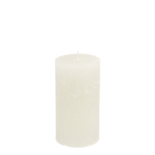 Floristik24 Velas de color liso blanco 50x100mm 4ud