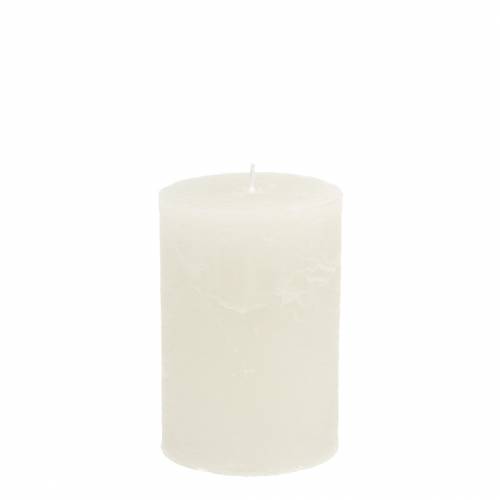 Floristik24 Velas de color liso blanco 70x100mm 4uds