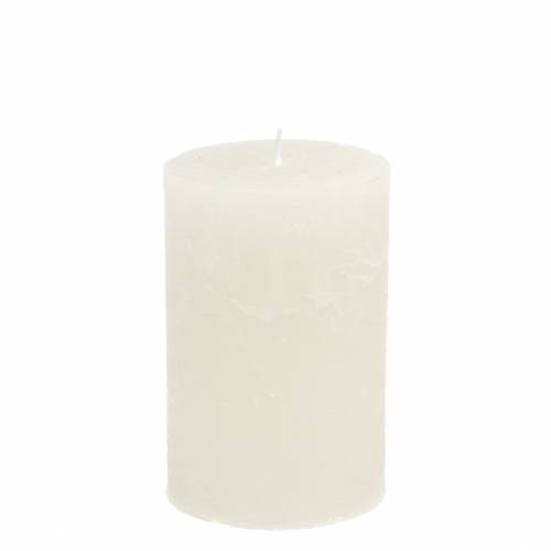 Floristik24 Velas de color liso blanco 70x120mm 4uds