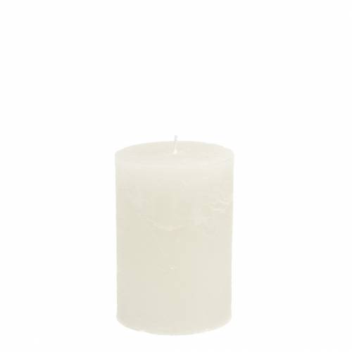 Floristik24 Velas unicolor blanco 70x80mm 4uds