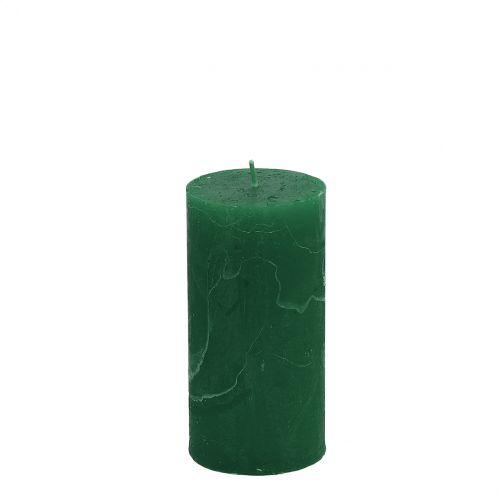 Velas de color liso verde oscuro 50x100mm 4ud