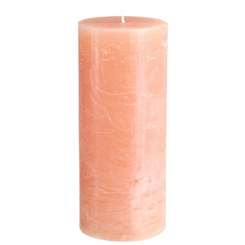 Artículo Velas de pilar de color liso en melocotón 85x200mm 2 piezas