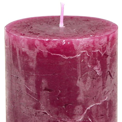 Artículo Velas de pilar lisas 3 colores Berry 60×100mm 12 piezas