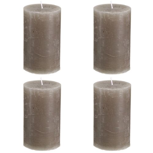 Artículo Velas de pilar de color liso velas marrones 60x100mm 4 piezas