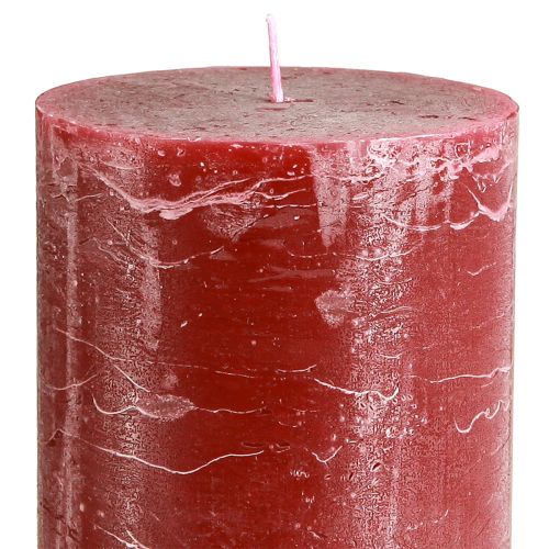 Artículo Velas de pilar lisas rojo oscuro 85x200mm 2 piezas