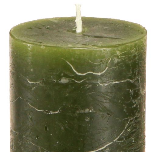 Floristik24 Velas de pilar lisas verde 3 colores 50x100mm 12 piezas