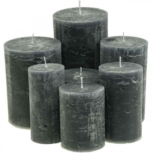 Velas lisas antracita de varios tamaños
