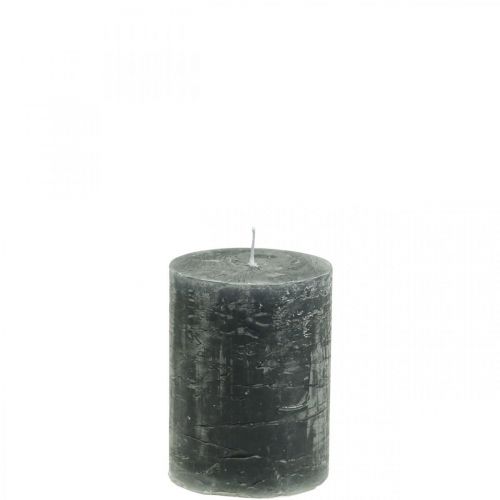 Floristik24 Velas de pilar antracita de color liso 60×100mm 4 piezas