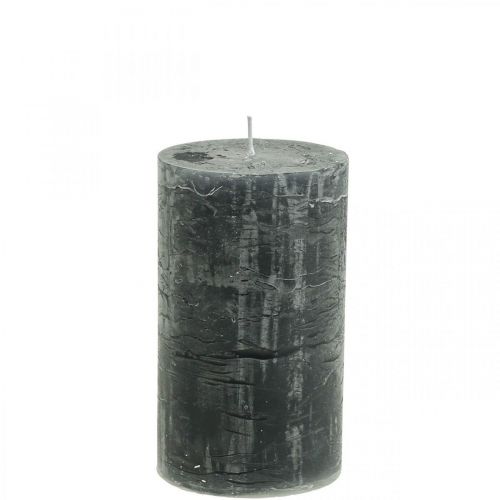 Velas de color liso antracita velas de pilar 70×120mm 4 piezas