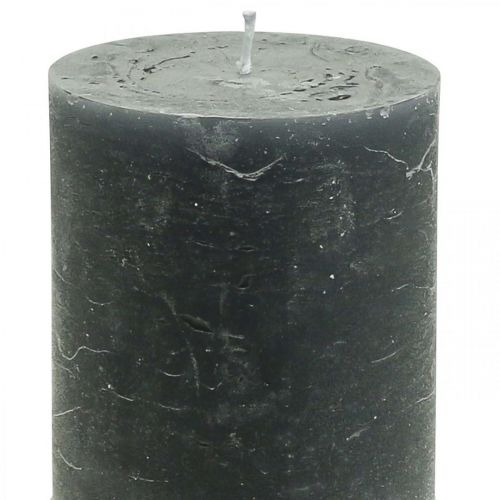 Artículo Velas de color liso antracita velas de pilar 70×100mm 4 piezas