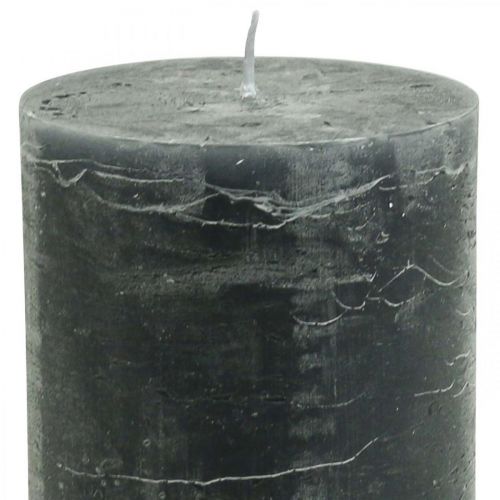 Artículo Velas de color liso antracita velas de pilar 85×120mm 2ud