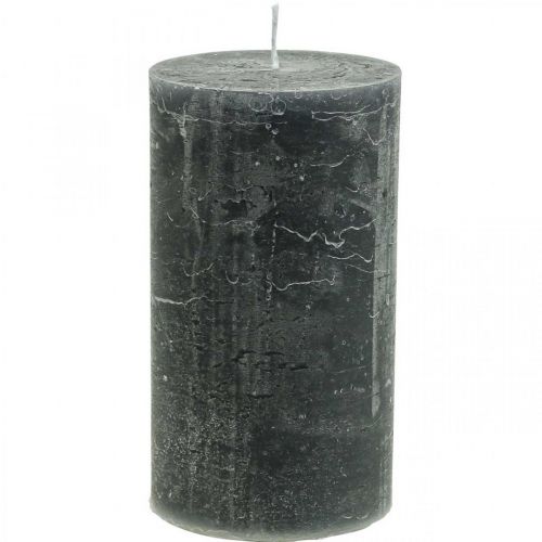 Artículo Velas de color liso antracita velas de pilar 85×150mm 2ud