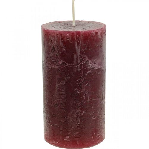 Floristik24 Velas de colores sólidos Borgoña Rustic Safe Candle 110×60mm 4pcs