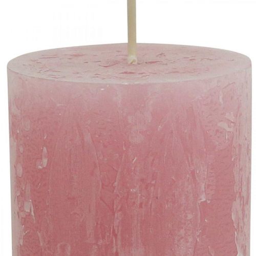 Artículo Velas de Colores Rosa Rústica Autoextinguible 60×110mm 4uds