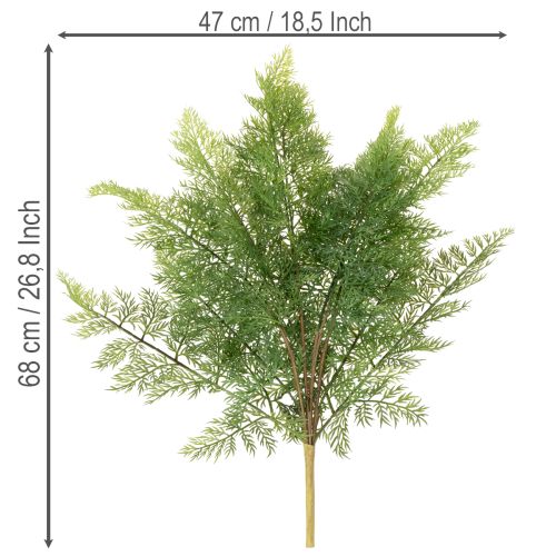 Rama de helecho artificial, con varias ramas, verde, 68 cm. | Floristik24.es