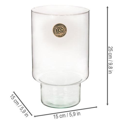 Recipiente cilíndrico de vidrio Eco Glass de 25 cm | Floristik24.es