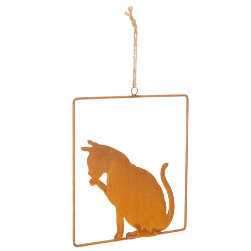 Adorno decorativo de gato de metal oxidado, decoración de óxido para colgar, 24,5 cm comprar | Floristik24.es