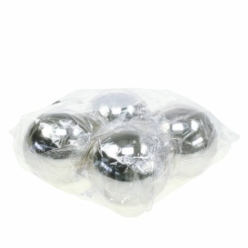 Artículo Bola decorativa acero inoxidable plata Ø10cm 4 piezas