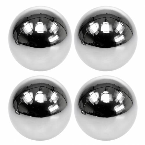 Artículo Bola decorativa acero inoxidable plata Ø10cm 4pcs