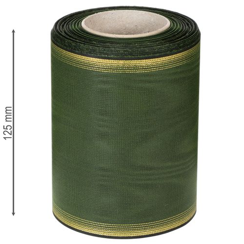 Elegante cinta de muaré verde oscuro para corona, 125 mm con borde de perla dorada, cinta de luto, decoración de boda, cinta de lazo | Floristik24.es
