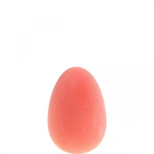 Artículo Huevo de pascua decoración huevo naranja albaricoque plastico flocado 20cm