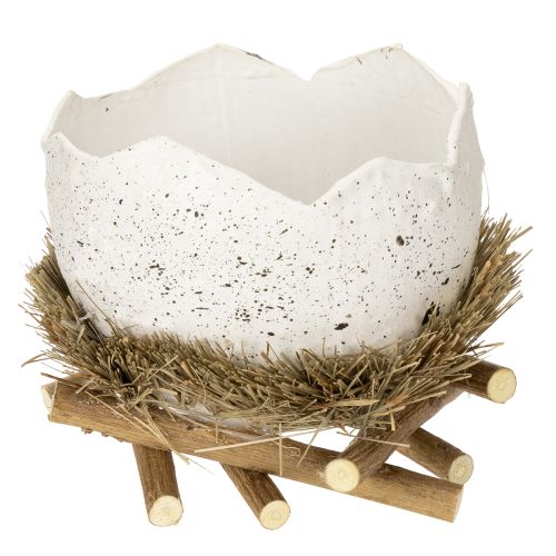 Floristik24 Cuenco nido de Pascua en forma de huevo para decoración primaveral 11cm 4 piezas