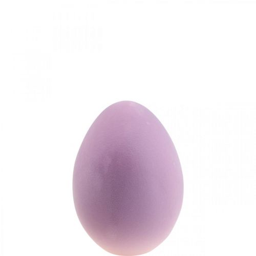 Artículo Huevo de pascua huevo decorativo plastico morado flocado 20cm