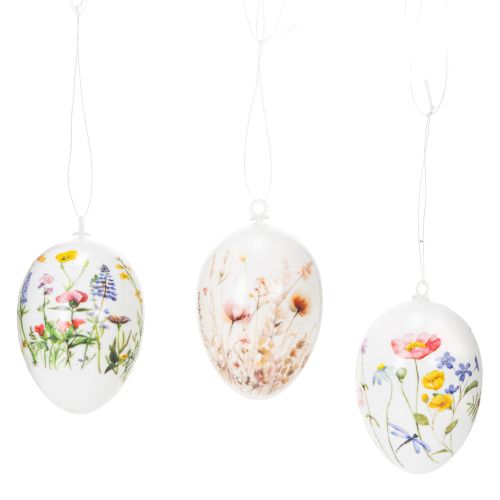 Artículo Huevos de Pascua con motivos primaverales y florales, decoración de Pascua de alta calidad, 6 cm, 6 piezas