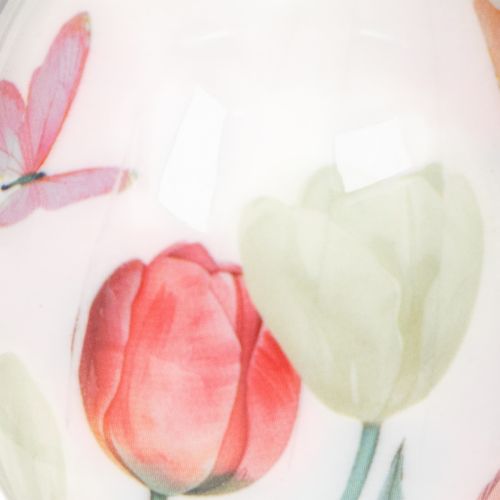 Artículo Decoración de huevo de Pascua, motivo de tulipán con cinta para colgar y decoración primaveral, 6 cm, 12 piezas