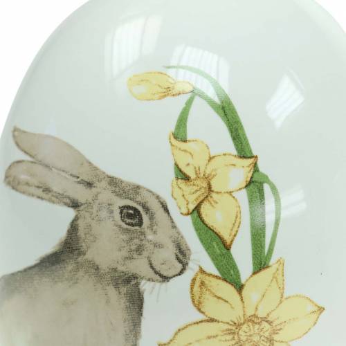 Floristik24 Clara de huevo de cerámica con motivo de conejo Ø12.5cm H16cm 2pcs