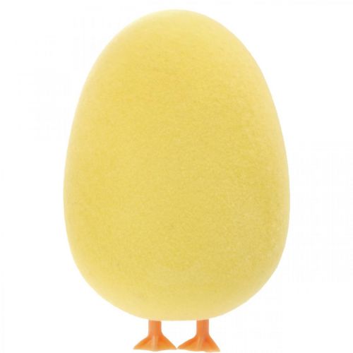 Artículo Huevo de Pascua con patas Figura decorativa amarilla Huevo de Pascua Decoración H13cm 4 piezas