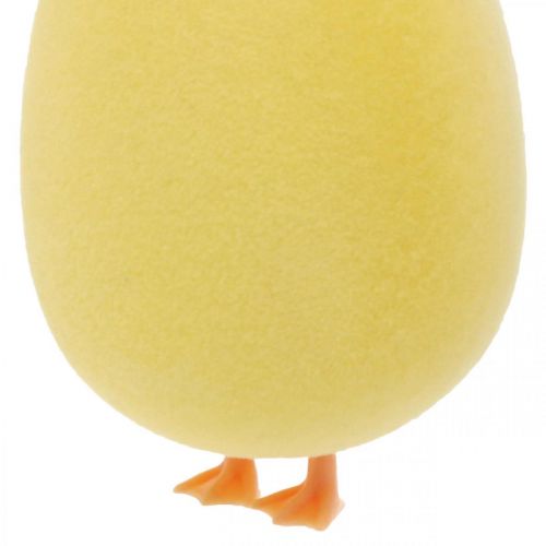 Artículo Huevo de Pascua con patas figura decorativa amarilla Decoración de Pascua Al 13cm 4pcs