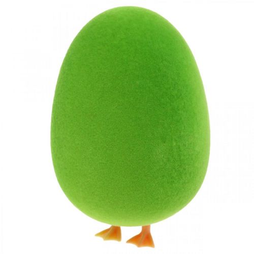 Artículo Huevo de Pascua decoración con patas Decoración de huevo de Pascua huevo verde H13cm 4 piezas