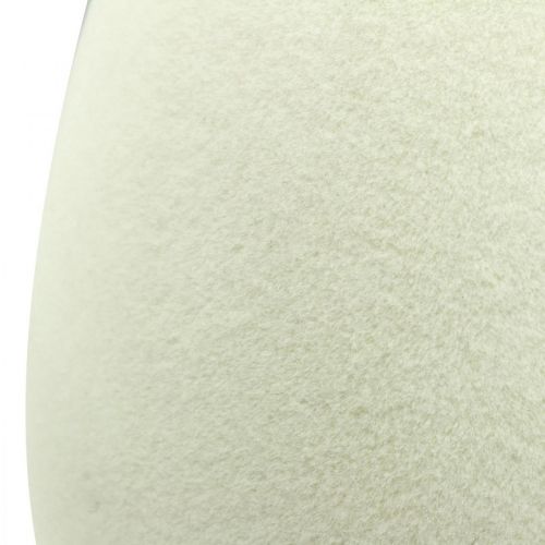 Floristik24 Huevo de Pascua grande crema huevo decorativo flocado escaparate decoración 40cm