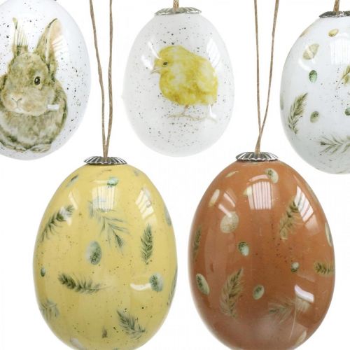 Floristik24 Huevo de pascua para colgar plástico retro surtido 4/4,5/5cm 12 piezas