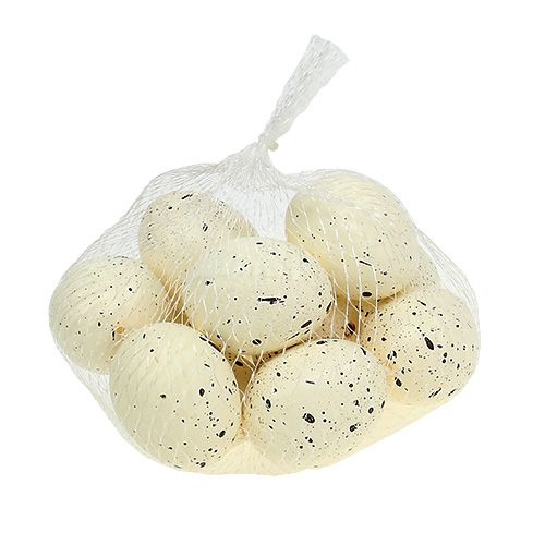 Floristik24 Crema de huevo 6cm hecha de espuma de poliestireno 12pcs