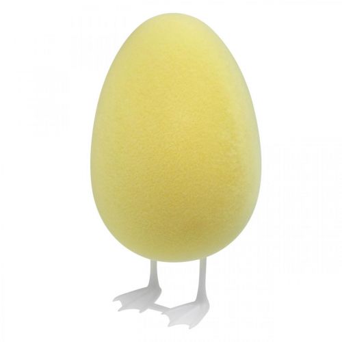 Artículo Huevo decorativo con patas decoración de mesa amarillo Pascua figura decorativa huevo Al 25cm